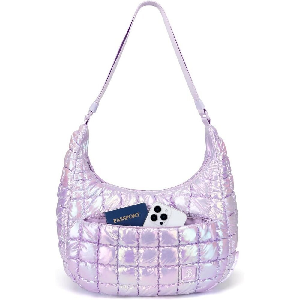 Women's Dazzling Purple Small Shoulder Purse Soft Fluffy Crossbody Hand Bags
